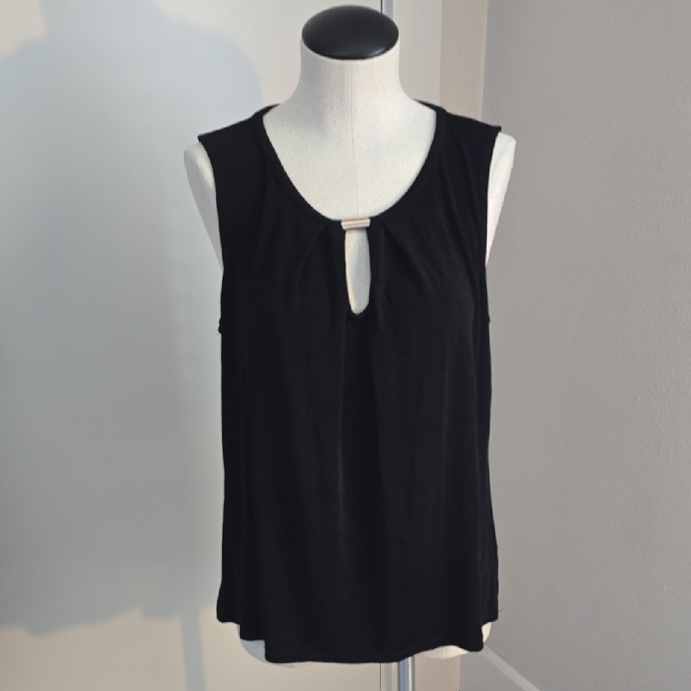 Elegant Black Sleeveless Top SZ Large Travel Anywhere